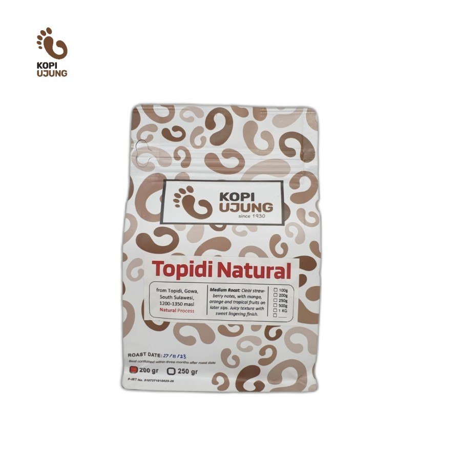 

Kopi Ujung Arabica Topidi Natural(Gowa) 200 Gram