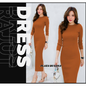 TUNIK DRESS RAJUT RIB PREMIUM LENGAN PANJANG