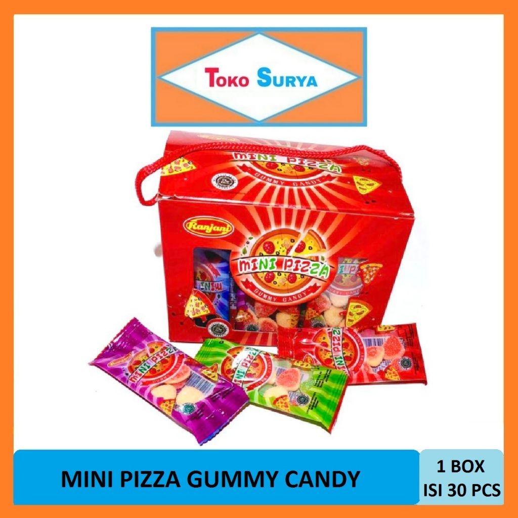 

Mini Pizza Ranjani Gummy Candy Permen Jeli Rasa Stroberi Jeruk 30 Pcs x 5 Gr