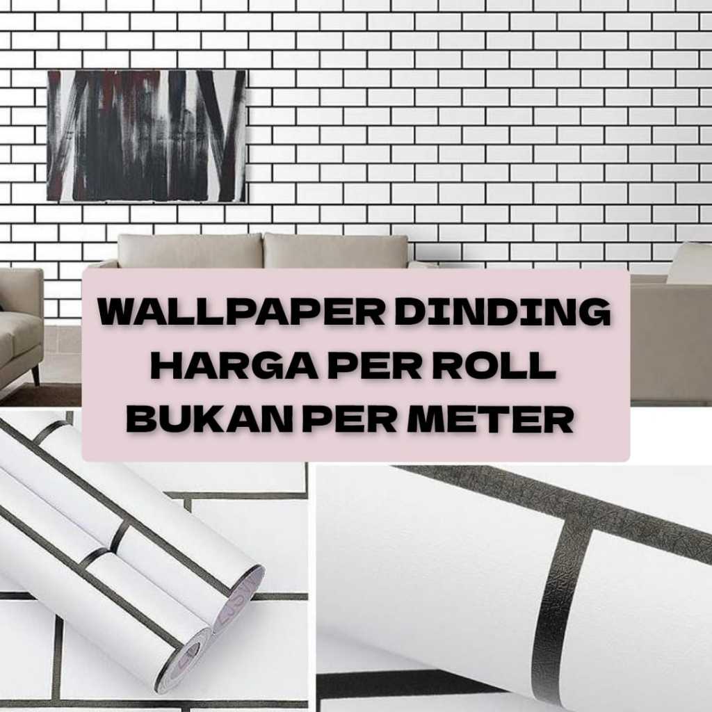 Wallpaper Stiker BATA KERAMIK PUTIH Sticker Dekorasi Dinding Kamar Ruang Tamu Teras Dapur Rumah