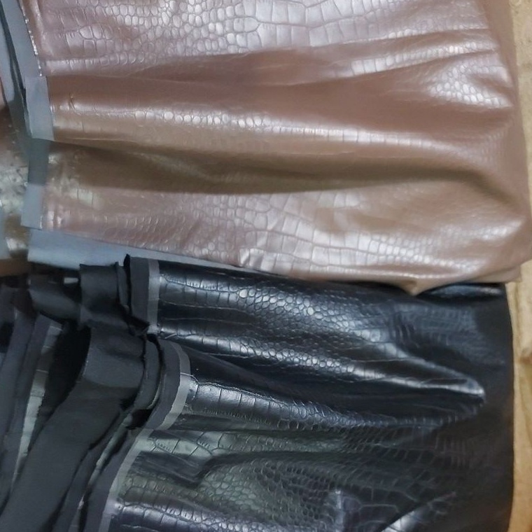 TIPE OMH278 Kain kulit sintetis/bahan semi kulit latek melar/untuk jaket dan celana