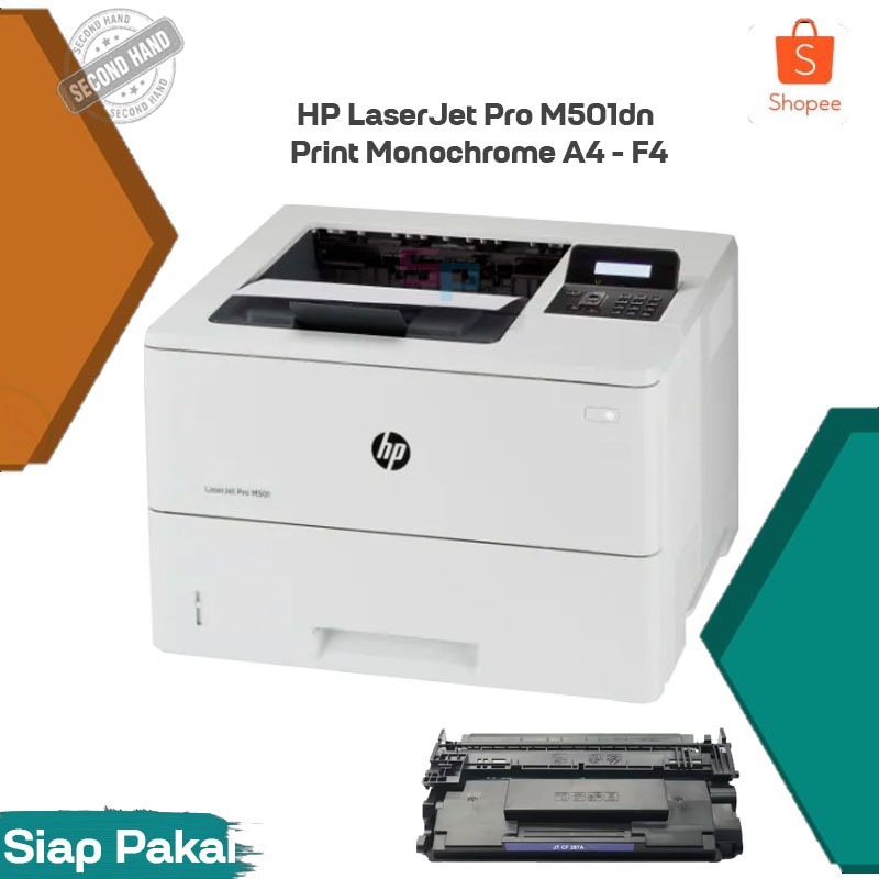 Printer HP LaserJet Pro M501DN Printer Laser A4 Monochrome Duplex Network Laser Printer HP Murah
