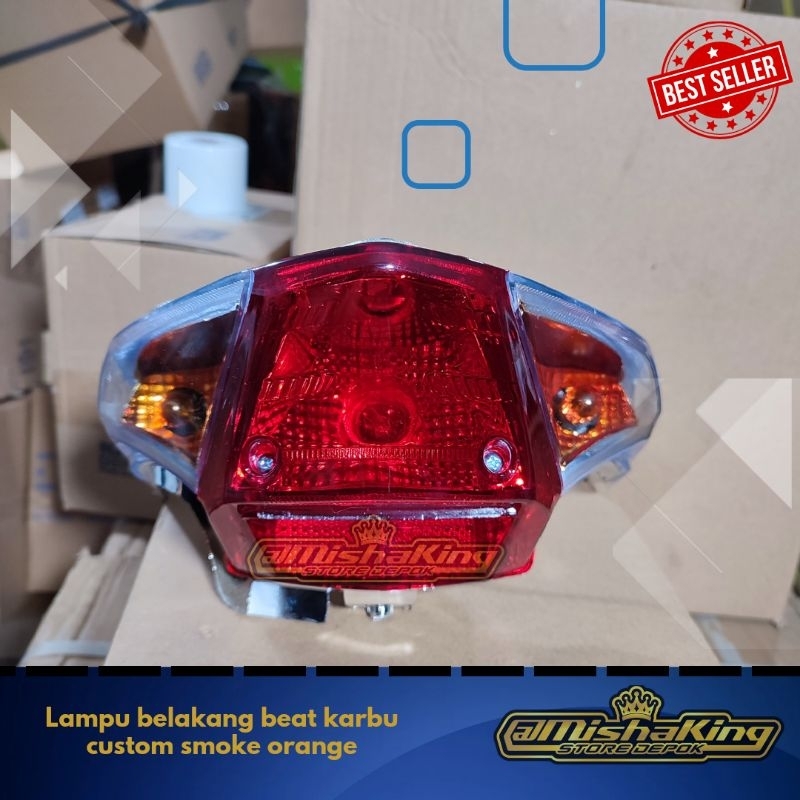 Lampu belakang beat karbu custom smoke orange