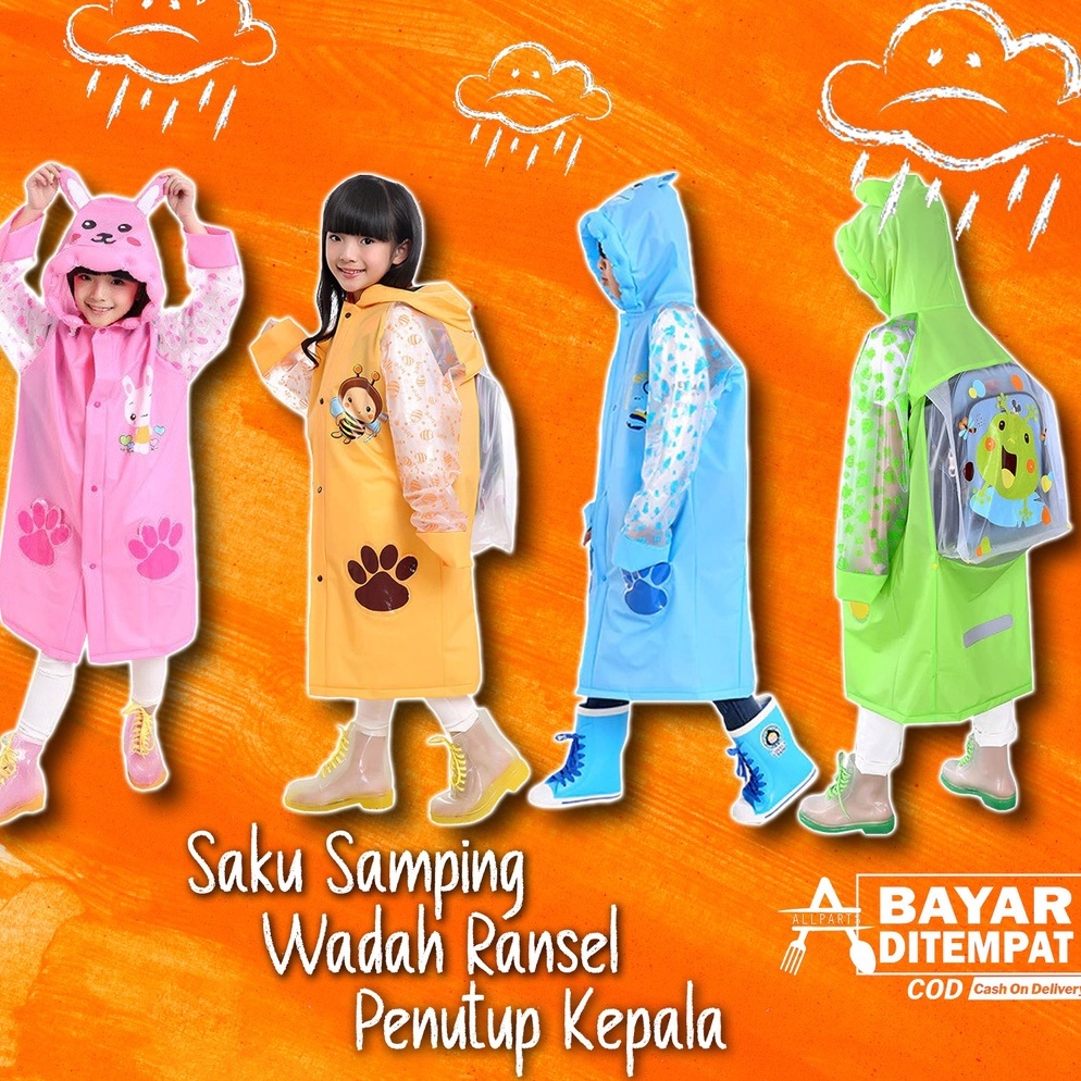 Recomended.. Jas Ujan Anak SD Jaz Hujan Mantel Hujan Mantol Anak Perempuan SD Karakter Murah Jaa Baj