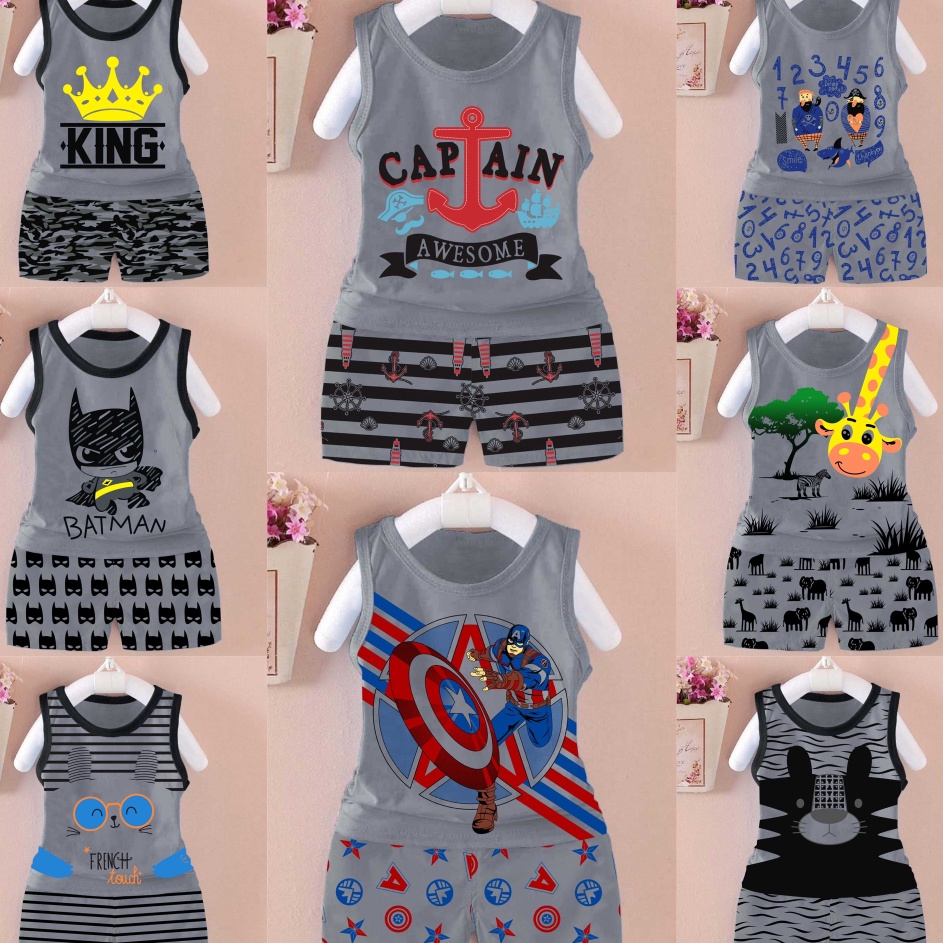 ZRTK2072 TERMURAH VALMELO SETELAN BAJU BAYI/SETELAN SINGLET BAYI/BAJU ANAK LAKI LAKI/BAJU BAYI LAKI2