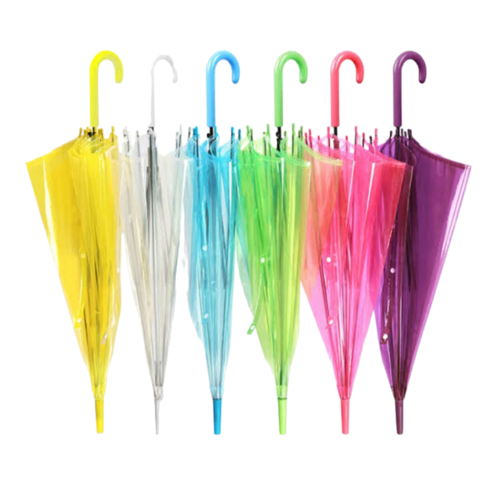 Payung Transparant Payung Bening Warna Warni Korean Umbrella