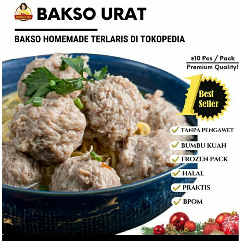 

Bakso warisan ibu daging sapi urat isi 10 buah