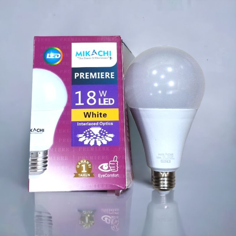 Lampu LED Mikachi 18 Watt / Lampu Bohlam LED Mikachi Garansi 1 tahun  - Putih