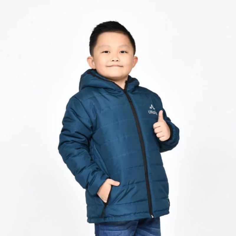 Jaket kembung anak -jaket puffer synthelic down-jaket anak musim dingin-warna nevy