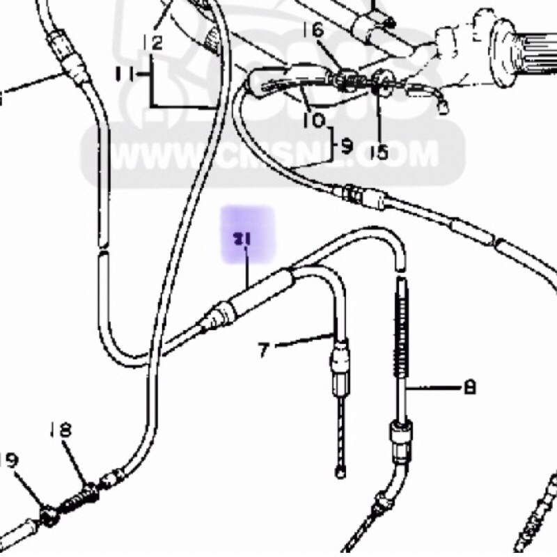 Pipa sambungan kabel gas yamaha dt100 rx100 rs100 rxs rxk rxking rxz yt115 rx special original nos