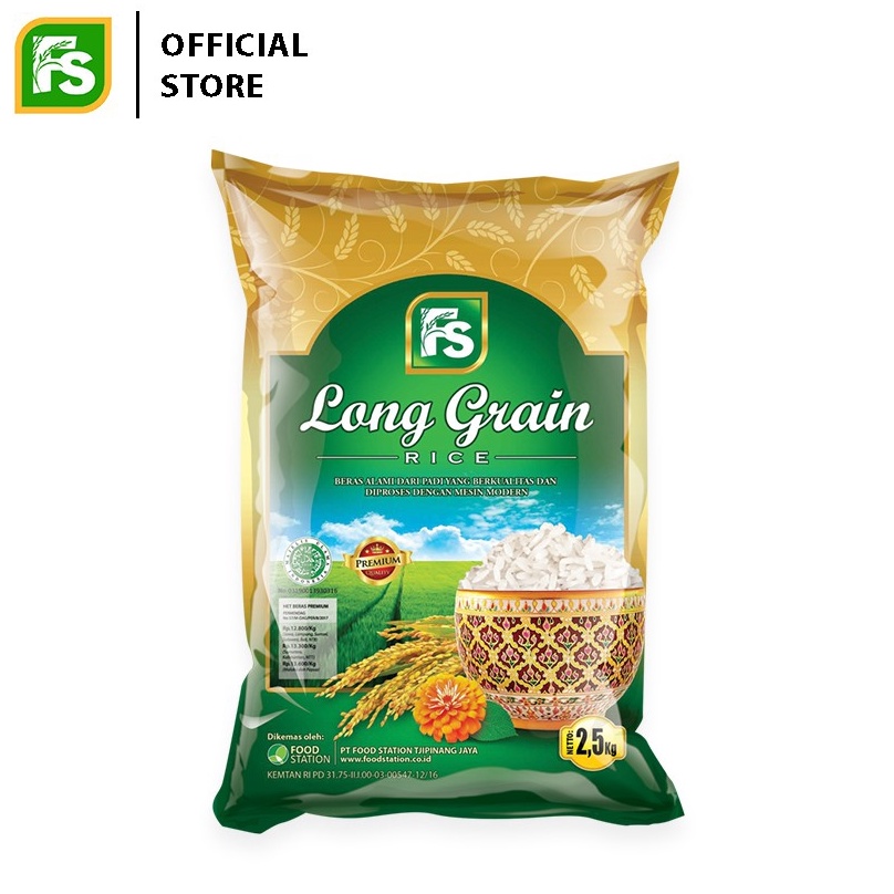 

[☽B81@] Food Station - Beras Long Grain 2.5 Kg Stock Masih Banyak