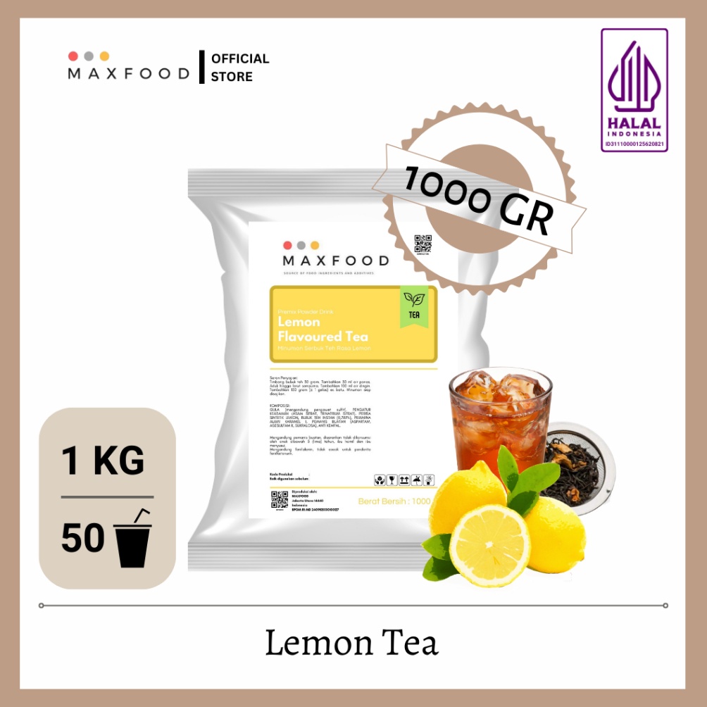 

[≛J89➤] MAXFOOD - 1Kg Bubuk Minuman Horeka Teh Buah - Lemon Tea - Lychee Tea - Peach Tea - Tea - Bluebery Tea - Kiwi Tea - Mango Tea - Blackcurrant Tea [28]