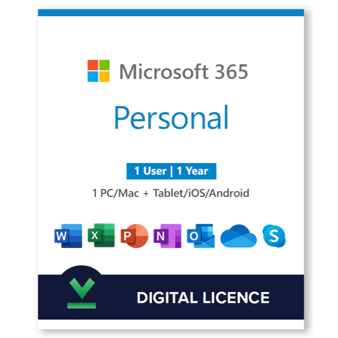 Microsoft Office 365 Personal ESD Resmi Original Lisensi Key 1 User 1 Year