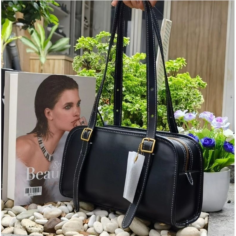 coach swing zip brown and black