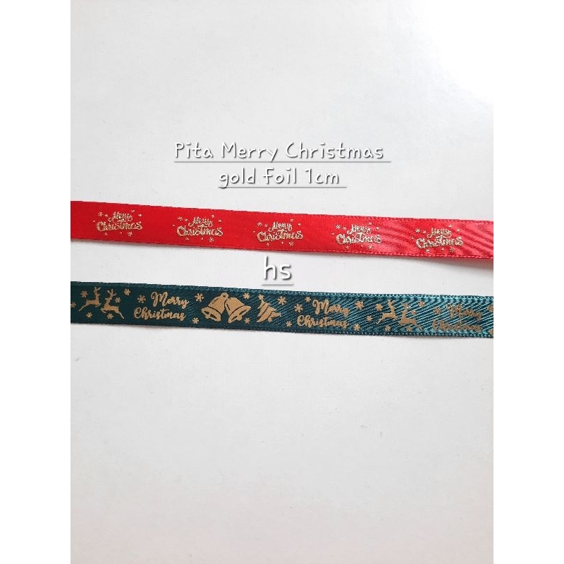 

1 YARD (90cm) Pita satin Merry Christmas foil