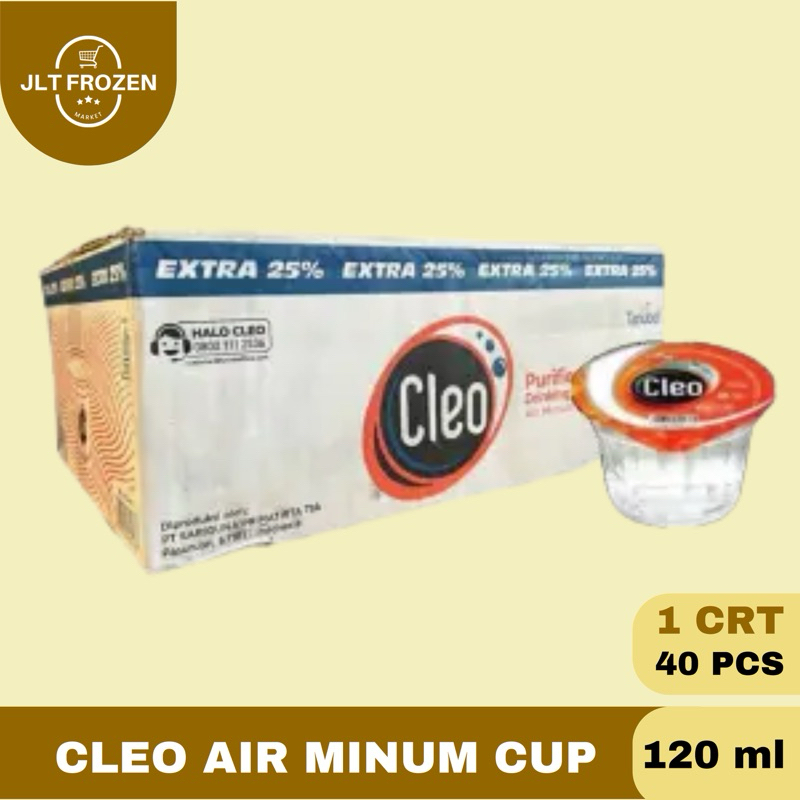 

Cleo Air Mineral Cup / Air Minum Kemasan Gelas / Air Putih Gelas 1 CARTON - 120ml x 40pcs