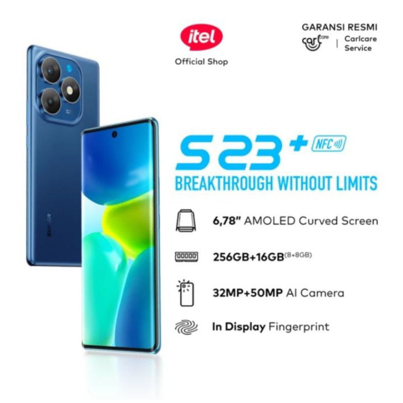 Itel S23+ Ram 8/256gb resmi amoled