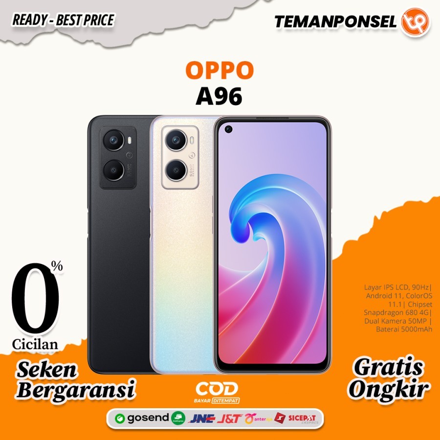 Oppo A96 8/256gb hp resmi second bekas