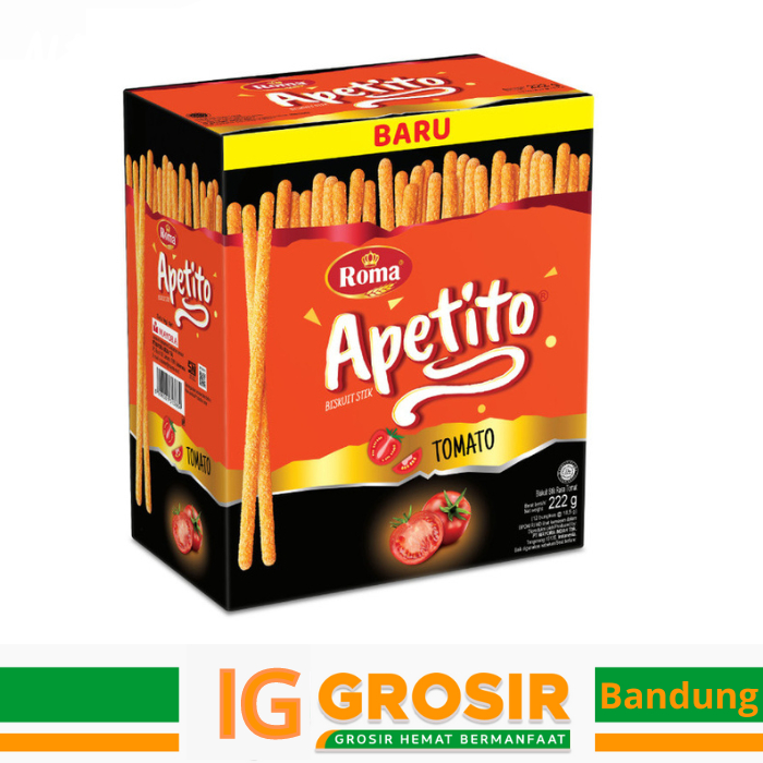 

Roma Biskuit Stik Apetito Tomat Box isi 10