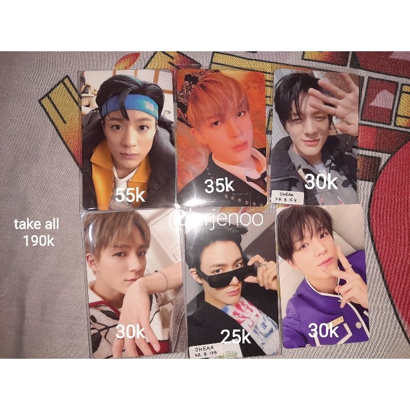Photocard Official NCT Jeno Mfal, Jeno Agent, Mark Sticker, Mark Agent, Mark Yzy, Hendery Yb, Taeil 