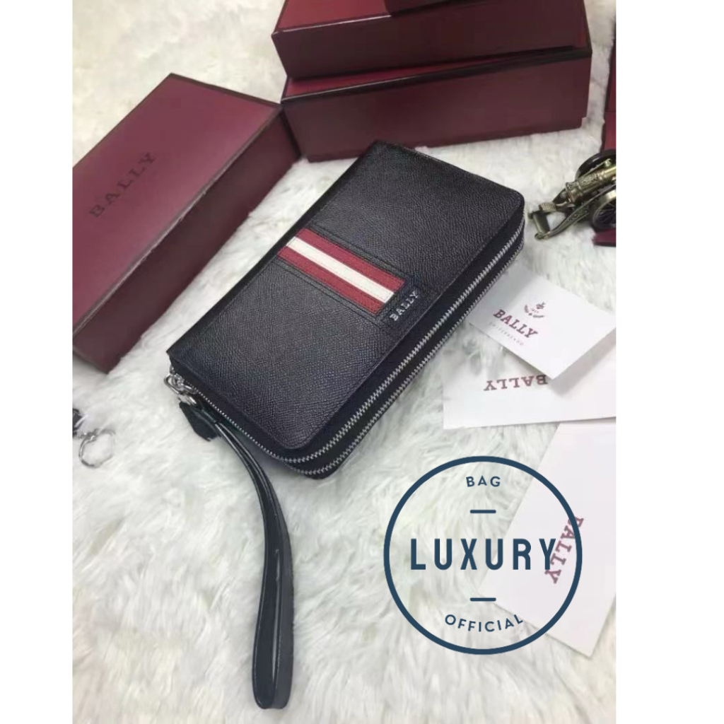 Clutch Bally Wallet Man Zip Travel Pouch