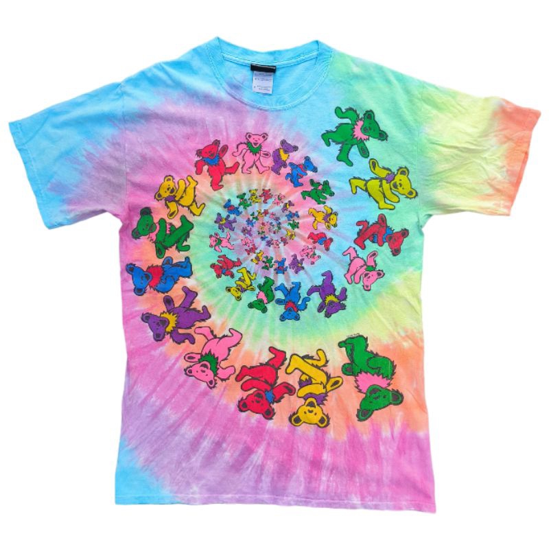 Vintage 90s Liquid Blue Grateful Dead Spiral Bear