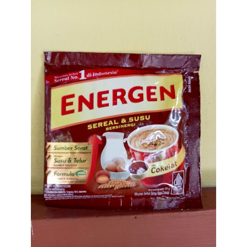 

Energen minuman sereal dan susu kemasan sachet rasa coklat