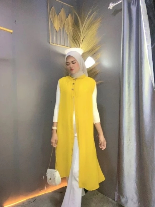 Outer Outerwear Cerutty Cardigan Pakaian Muslim Wanita Kekinian Outer Wanita