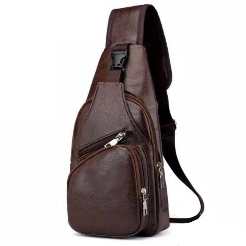 Tas Selempang Pria Bahan Kulit Sintetis