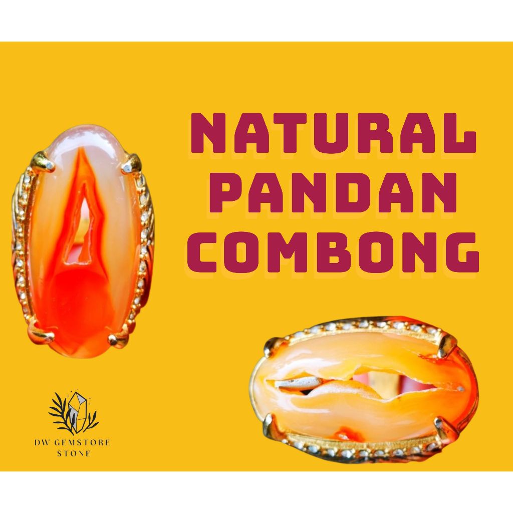 Natural Batu Akik Pandan Combong Kristal