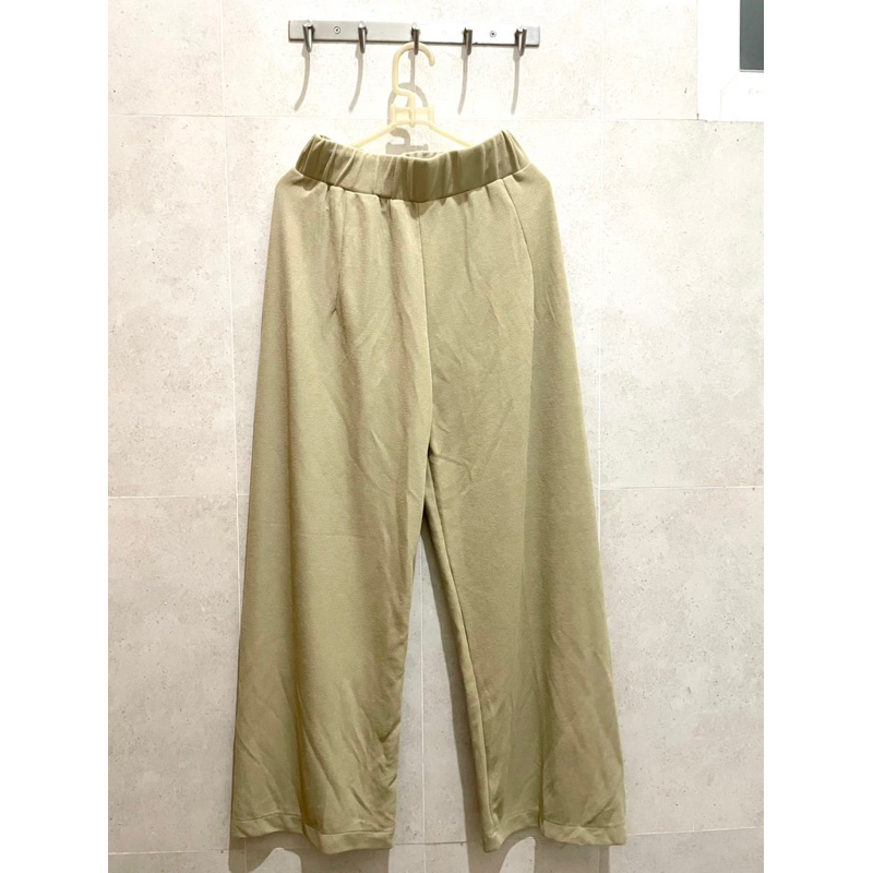 Preloved Misschic long knit pants creme
