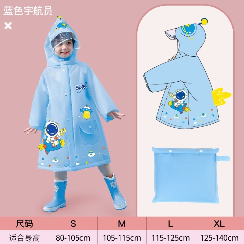 jas hujan import anak laki biru astronot lucu