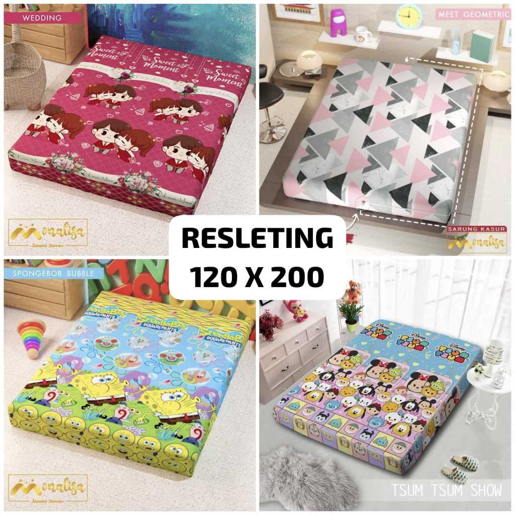 SPREI RESLETING SIZE SINGLE UKURAN 120X200 MONALISA