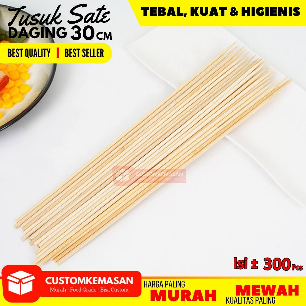 Tusuk Sate 30cm / Tusuk Sate Daging / Tusuk Sate Panjang / Tusuk Sate / Tusuk Bambu / Tusuk Sate 25c