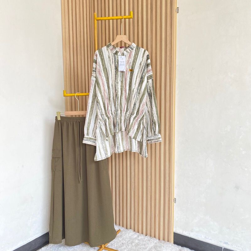 ZURA OneSet Kargo JUMBO LD 125-130 cm Setelan (Atasan dan Rok ) Baby Crush Motif mix cringkle airflo