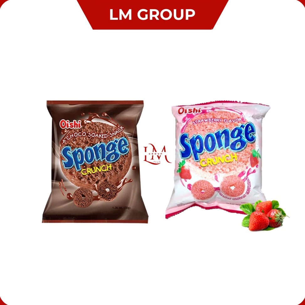 

[Produk AY60] Sponge Crunch Isi Cokelat/Stroberi Oishi 1 Pack Isi 20 pcs Ready