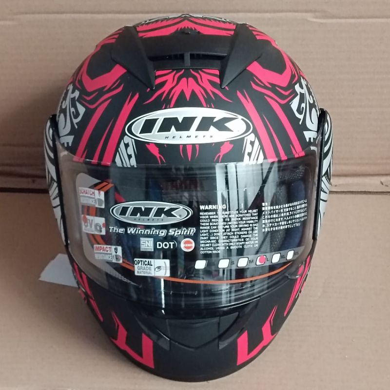 Helm Ink Cl Max Seri#8 Black Red Fluo Doff
