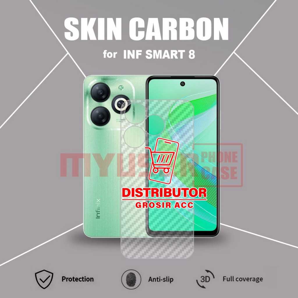 INFINIX SMART 8 INFINIX SMART 8 PRO INFINIX SMART 8 PLUS SKIN CARBON TRANSPARAN ANTIGORES BELAKANG I