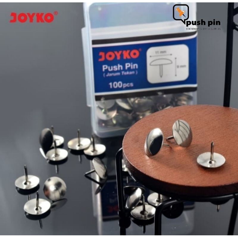 

Joyko Thumb Tacks / Pines / Paku Payung TT-11P / 1 BOX 100 PCS