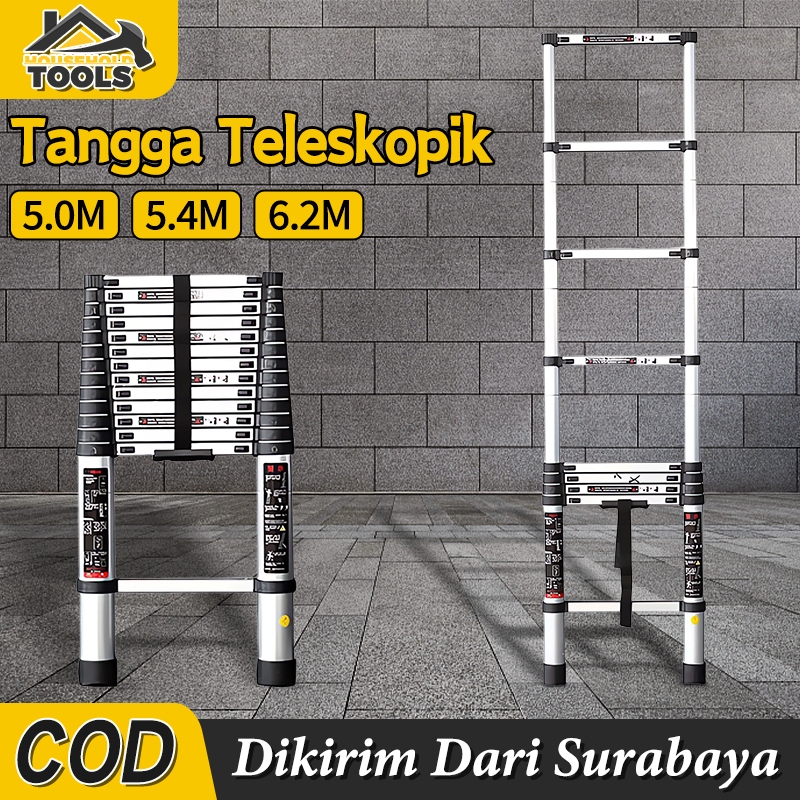 Tangga Lipat/tangga aluminium/tangga teleskopik 6 meter/5meter /tangga teleskopik double