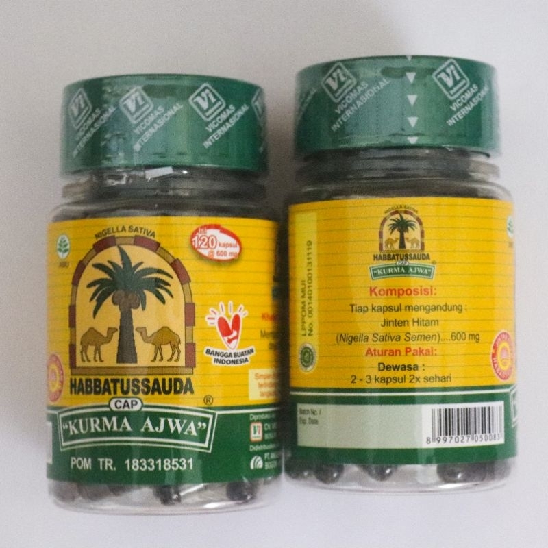 Habbatussauda Kurma Ajwa 120 Kapsul Jintan Hitam Habatussauda Original Asli