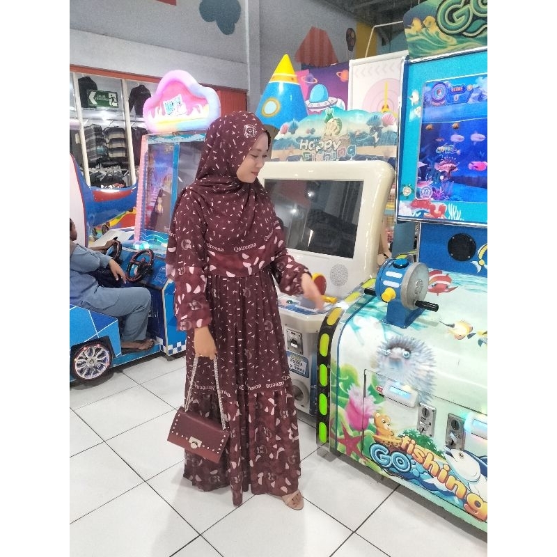 gamis syar'i qaireena maroon