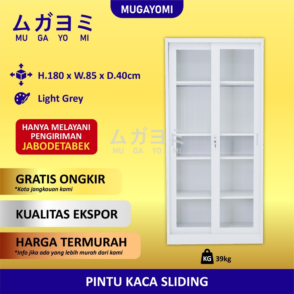 Lemari arsip besi filling cabinet 2 Pintu Sliding Kaca LG