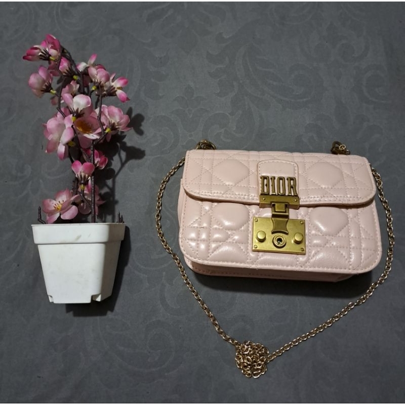 DiorMini Slingbag baby pink Preloved Seken Bekas
