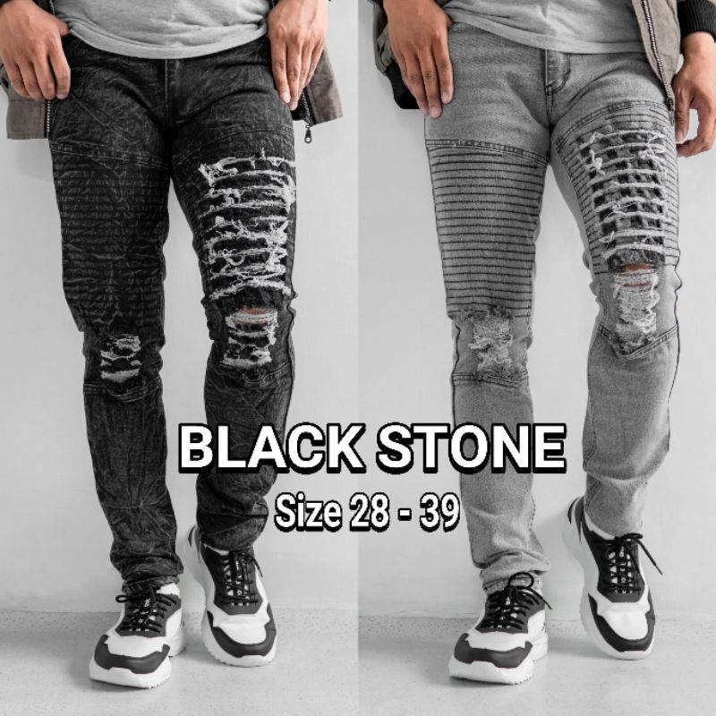 Celana Biker Sobek Jumbo Slimfit Panjang Celana pria sobek robek ripped denim Celana motor biker rid