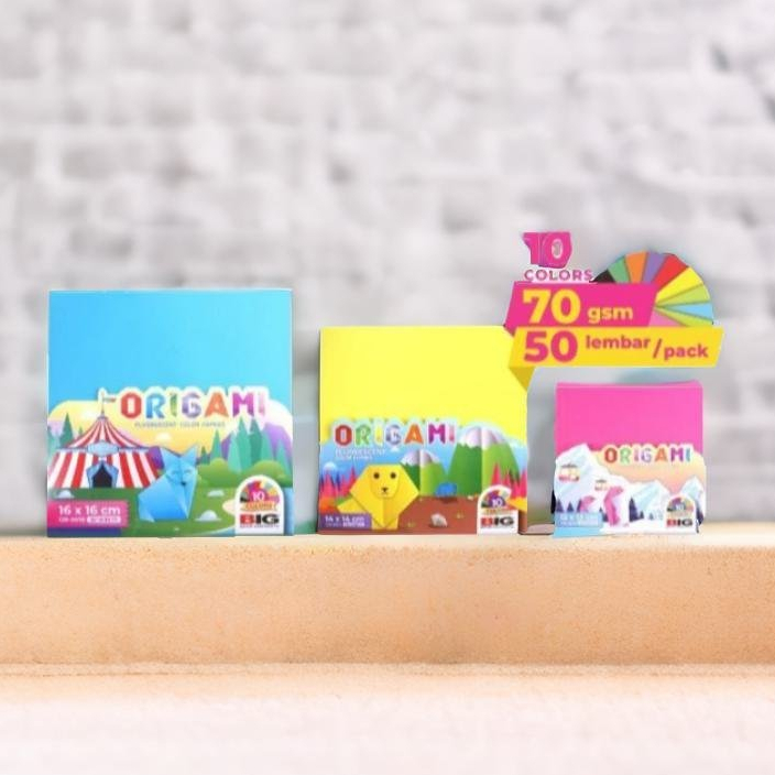 

BIG Kertas Lipat Origami 10 Warna 2 Sisi 50 Lembar