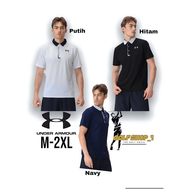 Kaos Polo Shirt Golf Under Armour Heatgear - Baju Olahraga Golf Pria