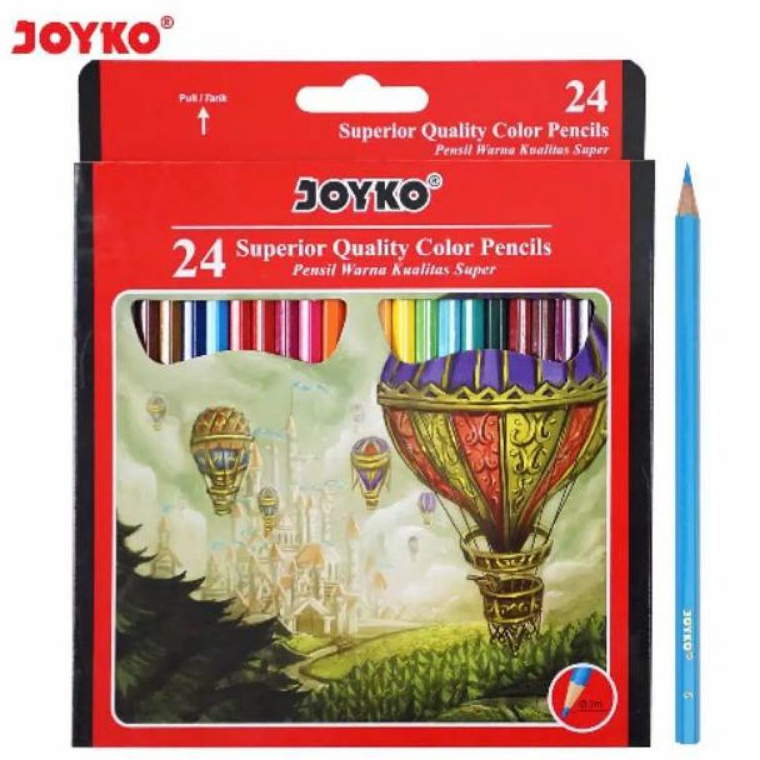 

[COD 8O57] Pensil warna Joyko 24 warna panjang CP-101 ( 1set/24wrn ) Baru