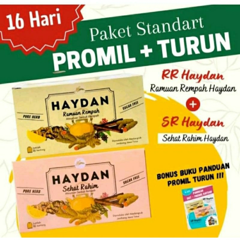 

Paket Haydan Promil & Turun BB isi 1 Box RR + 1 Box SR Haydan