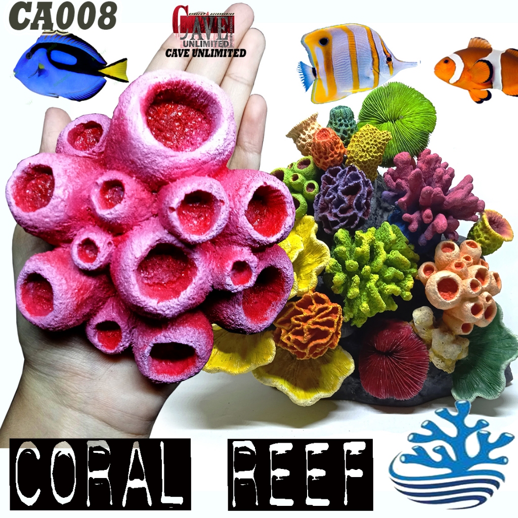CA008 ANEMON LAUT TERUMBU KARANG CORAL ARTIFICIAL BUATAN RESIN HIASAN DEKORASI AKUARIUM AKSESORIS AQ